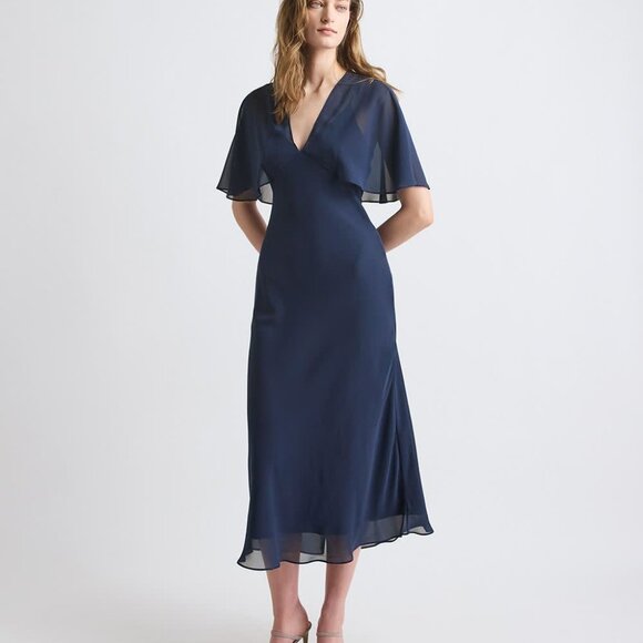 RW&Co Sleeveless Cocktail Midi dress with Chiffon cape - Picture 1 of 3